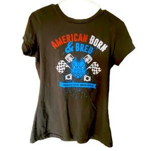American Born & Bred Sinister Diesel Women’s S Black Graphic T-Shirt MINTY